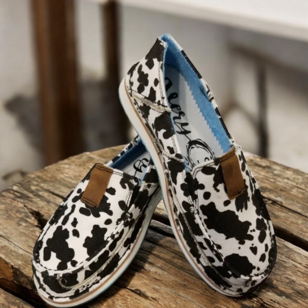 Cow Print Loafers